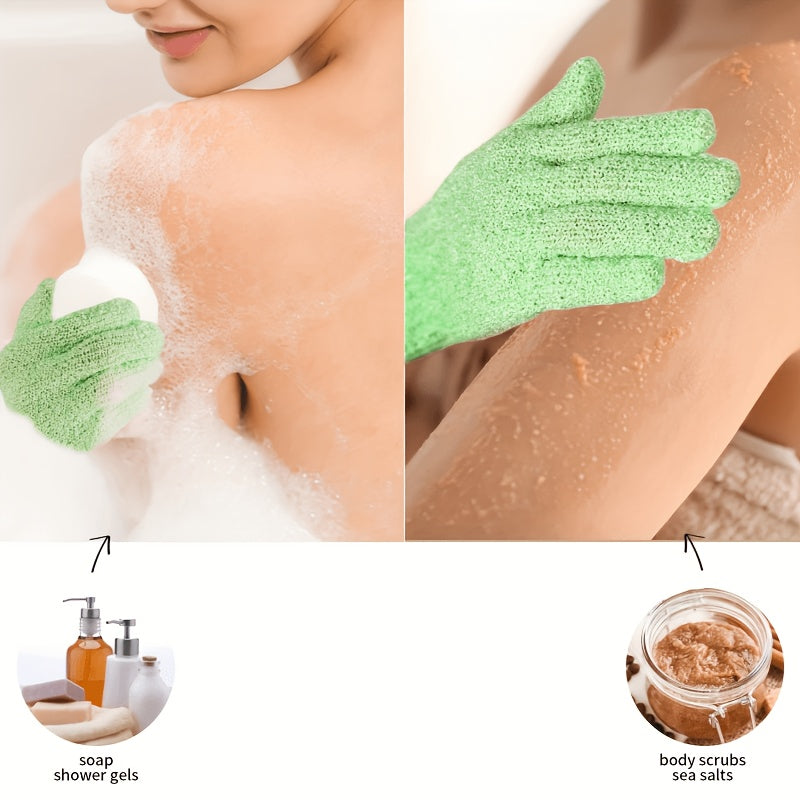 2/4/6/9pcs Random Colorful Exfoliating Gloves, Double Sided Body Scrubber for Shower, Spa, Massage & Body Scrubs, Bathing Accessories, Perfect Stocking Stuffers for Christmas and Halloween Gifts
