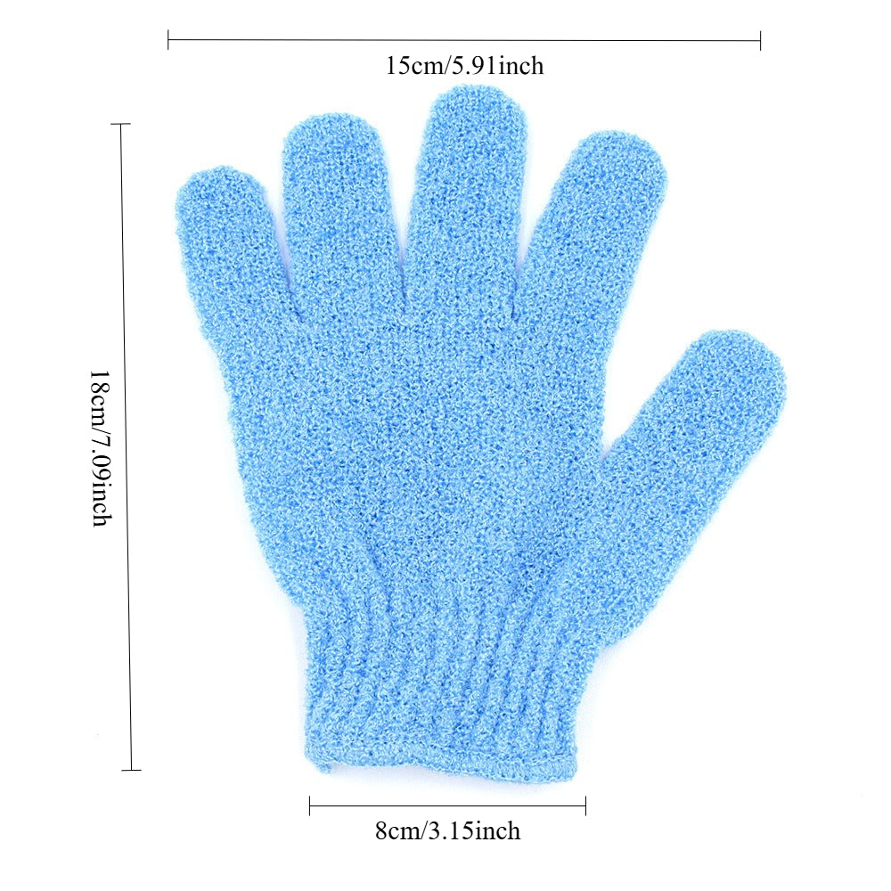 New Exfoliating Bath Glove – Thickened Nylon Shower Scrubbing Towel, Five-Finger Design, Skin-Friendly Body Cleaning Tool