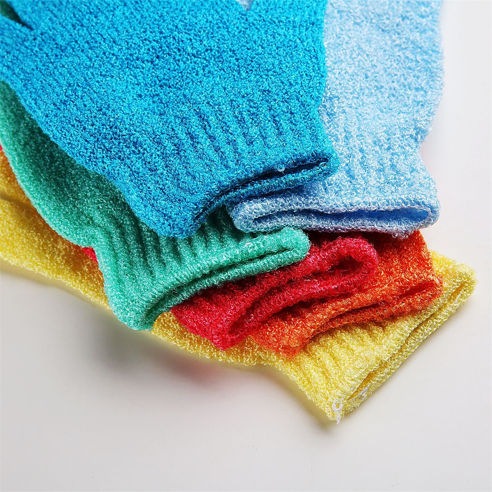 New Exfoliating Bath Glove – Thickened Nylon Shower Scrubbing Towel, Five-Finger Design, Skin-Friendly Body Cleaning Tool