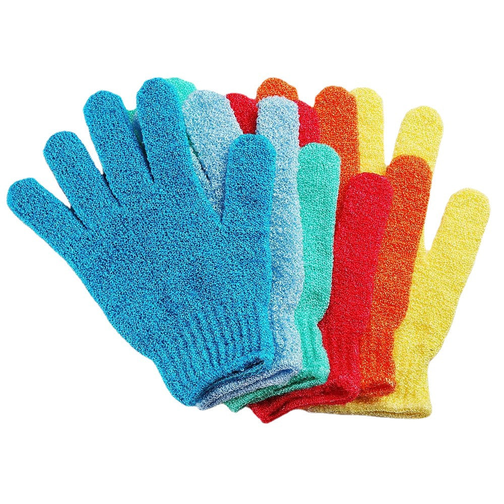 New Exfoliating Bath Glove – Thickened Nylon Shower Scrubbing Towel, Five-Finger Design, Skin-Friendly Body Cleaning Tool