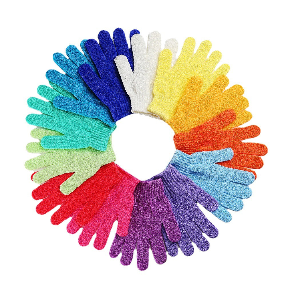 New Exfoliating Bath Glove – Thickened Nylon Shower Scrubbing Towel, Five-Finger Design, Skin-Friendly Body Cleaning Tool